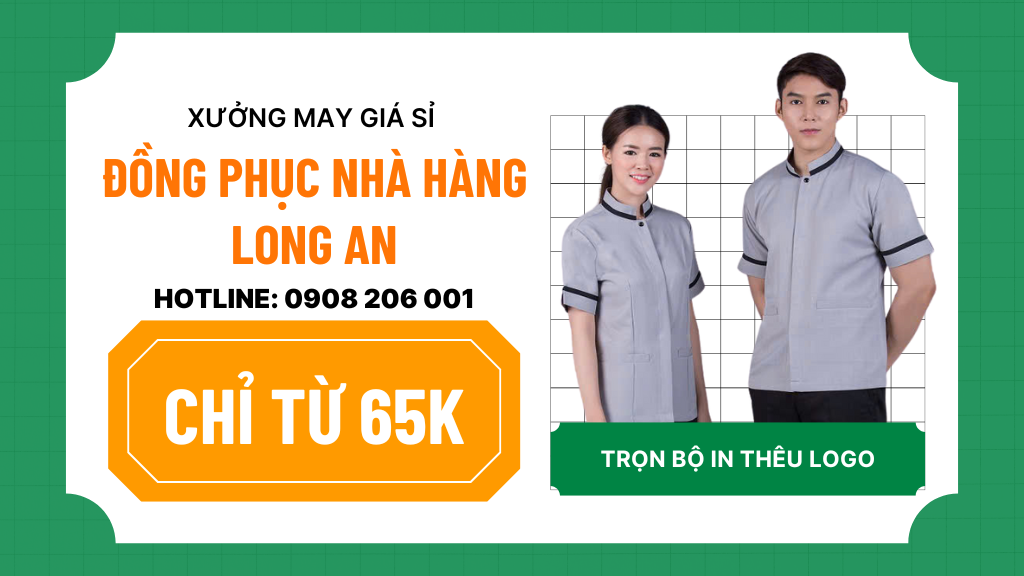 May đồng phục nhà hàng theo yêu cầu Long An