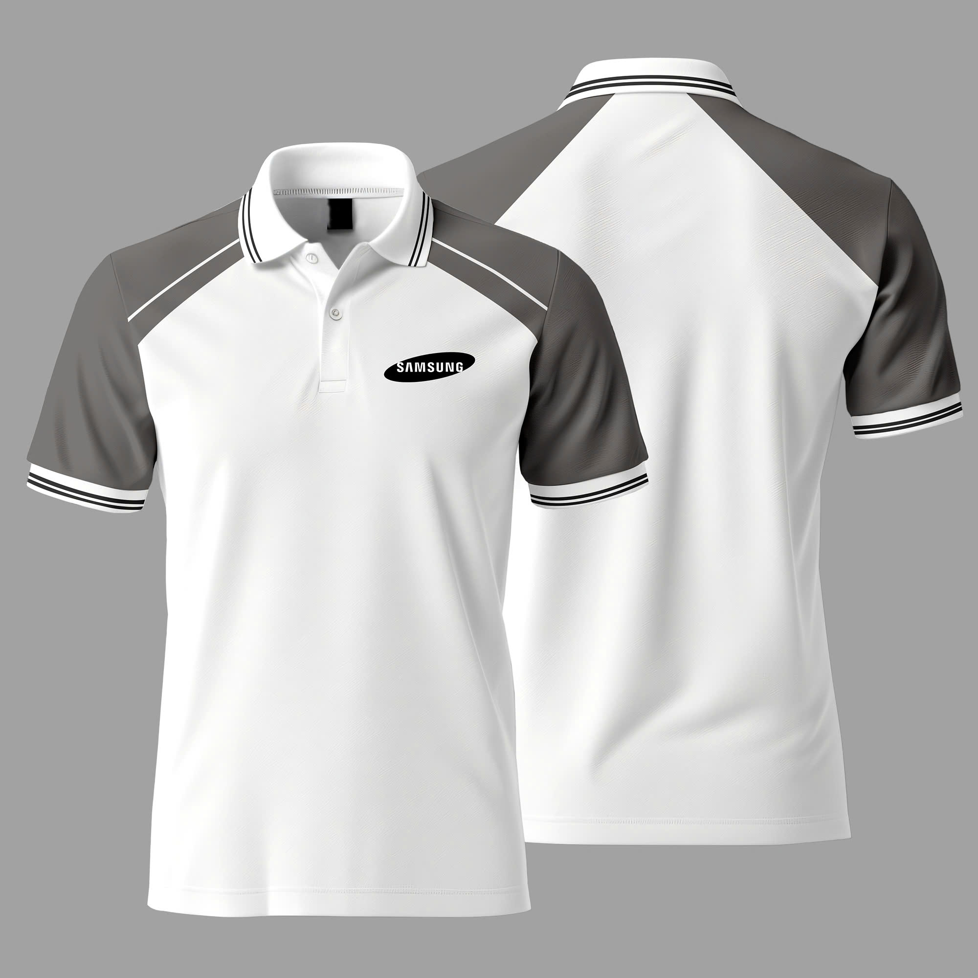 áo polo trắng phối trẻ trung
