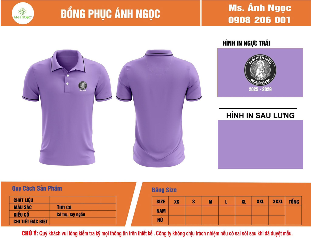  May áo thun số lượng ít theo yêu cầu tại Đồng phục Ánh Ngọc