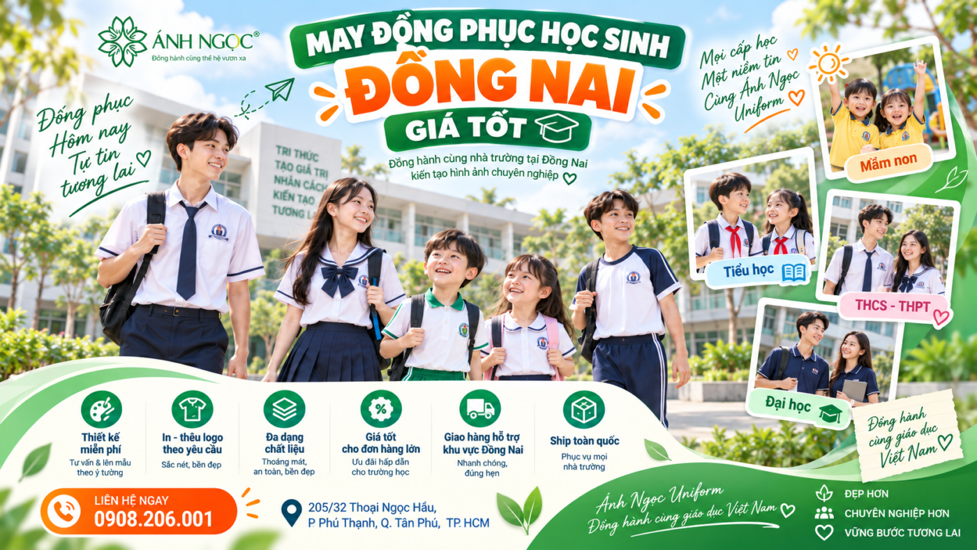 May đồng phục học sinh Đồng Nai giá tốt