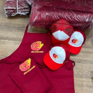 Combo nón và tạp dề cho công ty thực phẩm