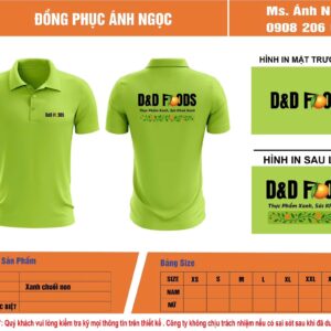 Combo đồng phục mũ tạp dề nhà hàng D&D Foods