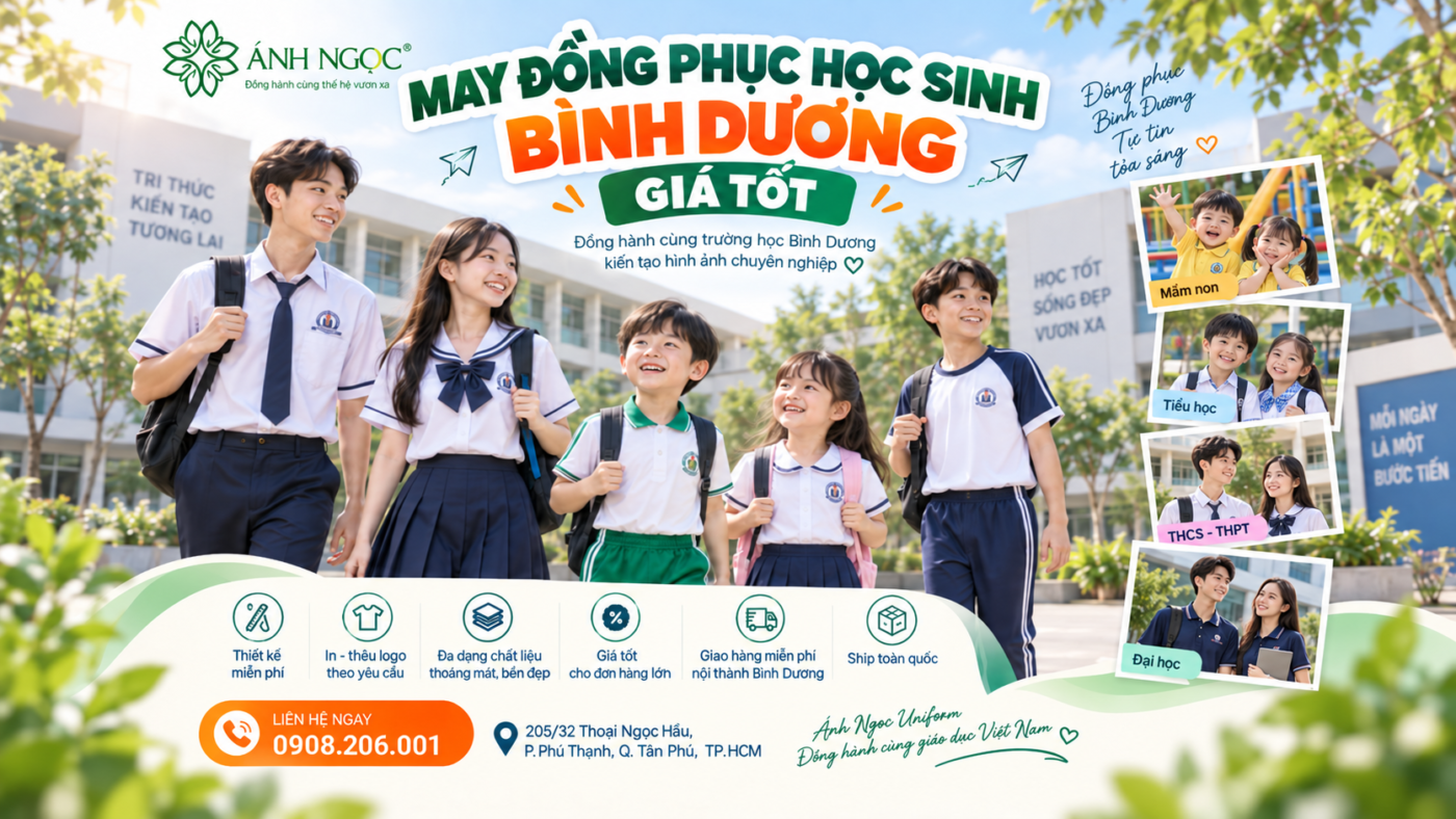 May đồng phục học sinh Bình Dương giá tốt